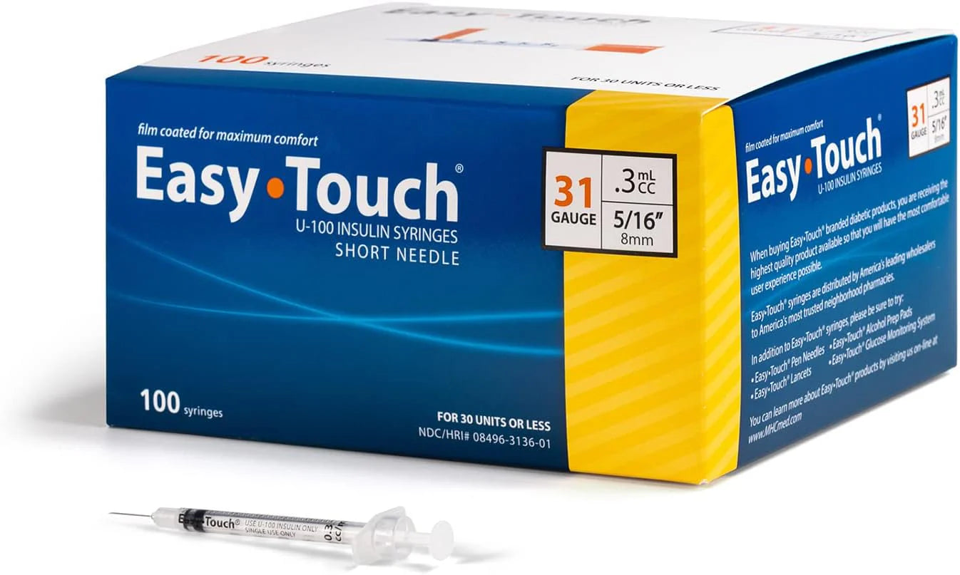 MHC - Easy Touch .3cc Insulin Syringe 31g x 5/16 (100/BX)